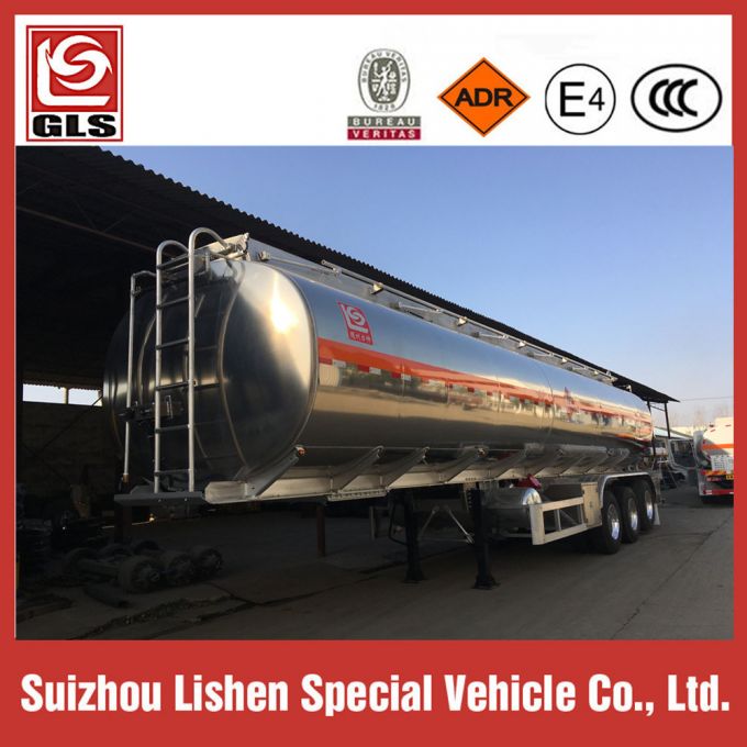 Fuel Tanker Semi Trailer Alluminum Alloy with 4 Apartments 