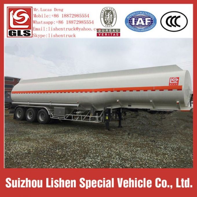 Oil Tanker Semi Trailer Carbon Steel 50000 Liter Fuel Tanker 