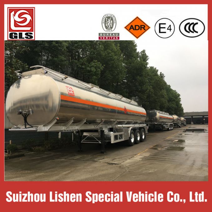 3 Axle 45000L Alluminum Alloy Oil Tanker Semi Trailer 