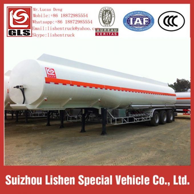 Oil Tanker Semi Trailer Stainless Steel 40000 Liter Fuel Tanker 