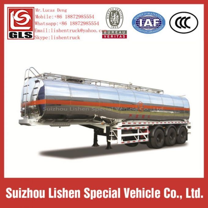 Alluminum Alloy Oil Storage Tank 40000L Fuel Tanker Semi Trailer 