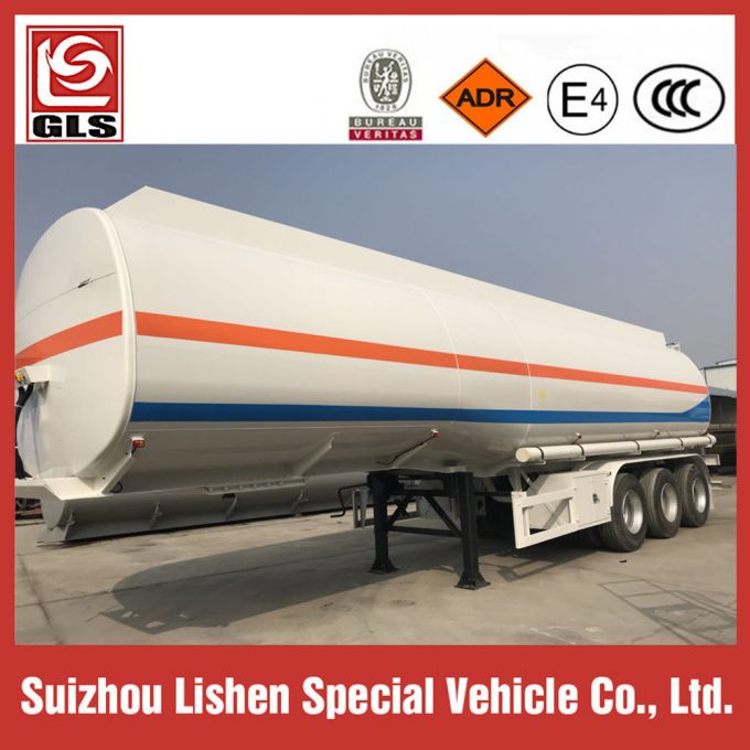 Flammable Liquid Transport 48000L Fuel Tanker Semi Trailer 2 Compartments Carbon Steel Oil Tanker 