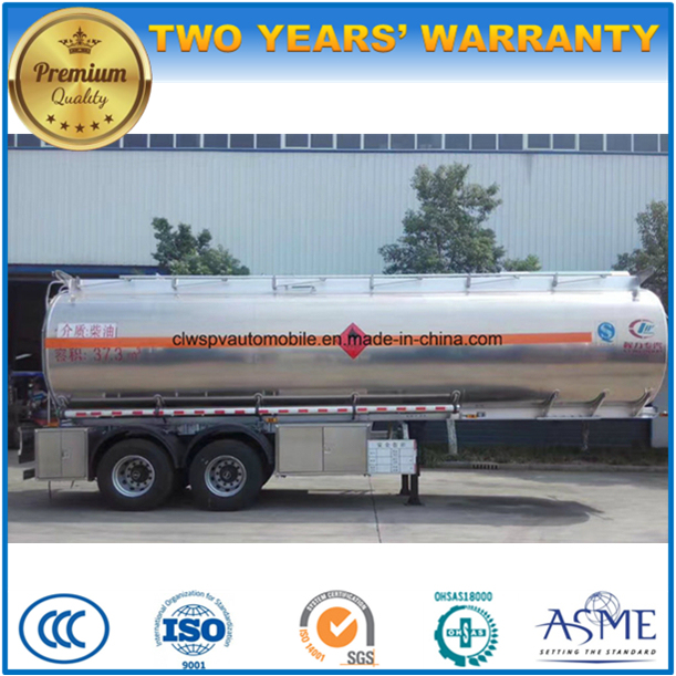 2 Fuwa Axles Oil Tanker Trailer 37000L Stainless Steel Tank Semi Trailer 