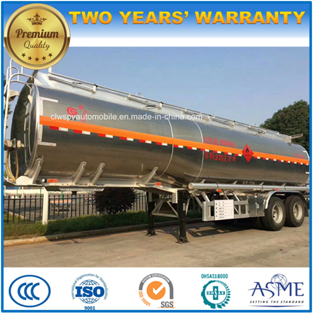 35cbm Aluminium Alloy Tanker Trailer 2 Axles Stainless Steel Tanker 