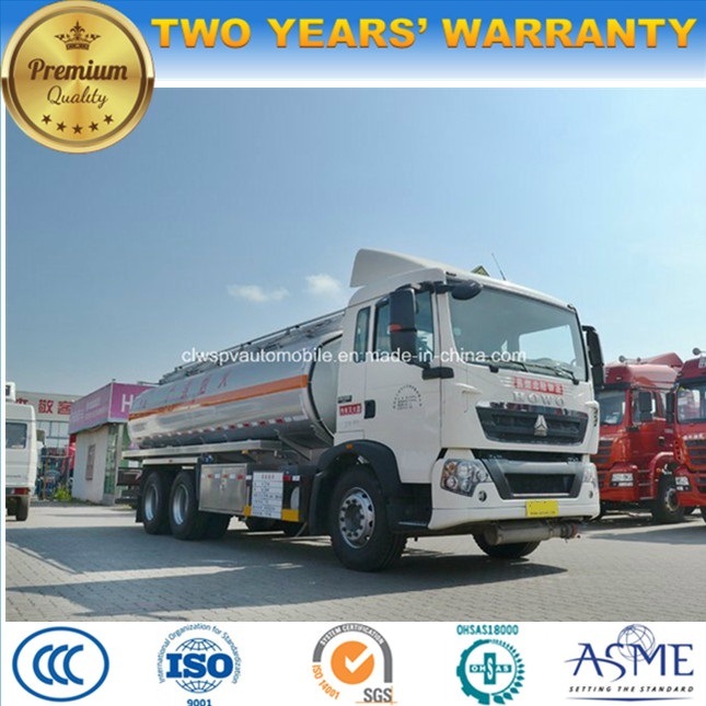 HOWO 20 T Aluminum Alloy Tanker Truck 25000 L Fuel Tank Truck for Sale 