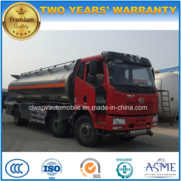 FAW 3 Axles 20t Oil Transport Truck 20000 Liters Aluminium Alloy Fuel Truck 