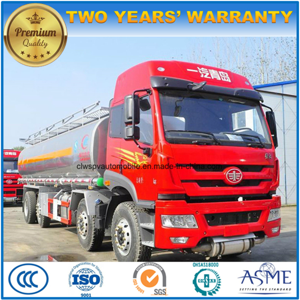 FAW 4 Axles Oil Tanker10 Wheels Aluminium 25000 L Fuel Tank Truck 