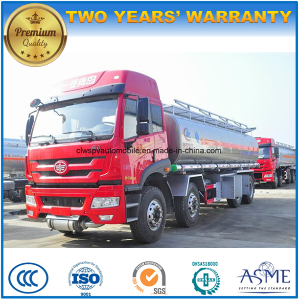 25000 Liters FAW Fuel Bowser 25 Tons Aluminium Alloy Fuel Tank Truck 