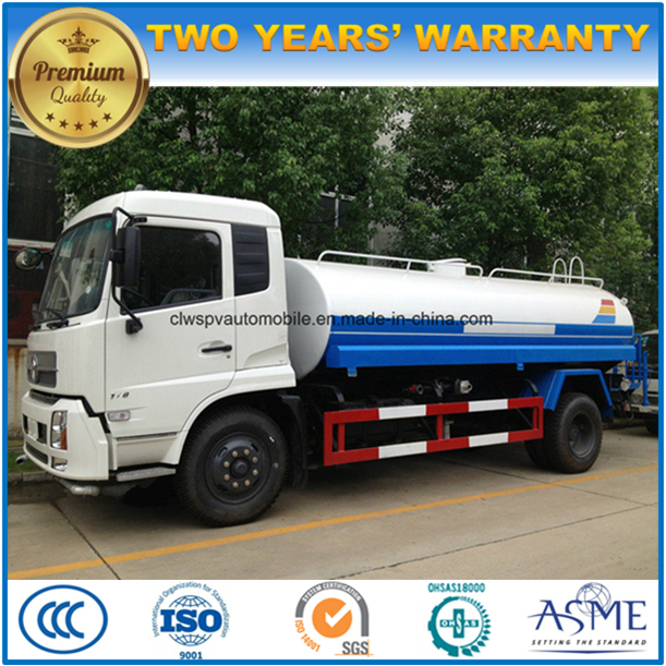 Dongfeng Hot Sale 170kw Water Transport Truck 10 Kl to 15 Kl Water Truck 