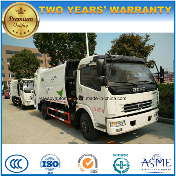 Dongfeng 6 Wheels 125HP Rubbish Collect Truck 7 Tons Compactor Garbage Truck 