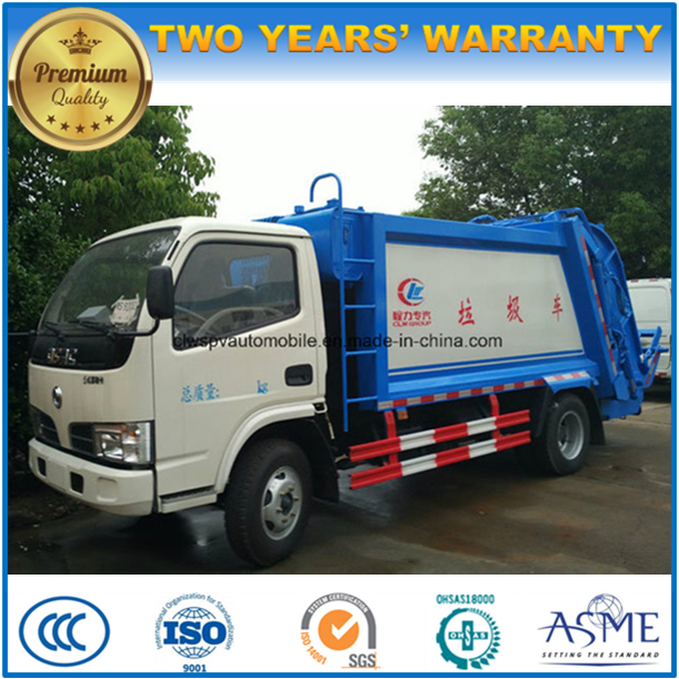 6 Wheels 90 HP Small 5 Tons Garbage Compress and Transport Truck for Sale 