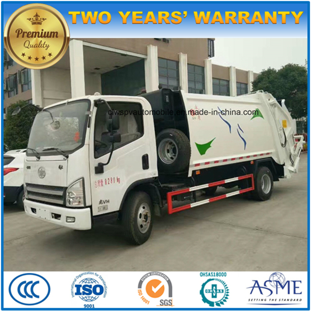 4X2 FAW 6 Tons Refuse Compress Truck 6 M3 Garbage Compactor Truck 