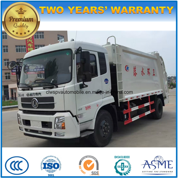 Dongfeng 4*2 15m3 Compress and Transport Garbage Truck 15 Tons Rubbish Truck 