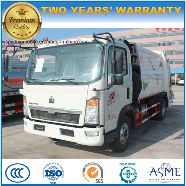 Sinotruk 5 Tons Compactor Garbage Truck HOWO 5 Cbm Rubbish Transport Truck 