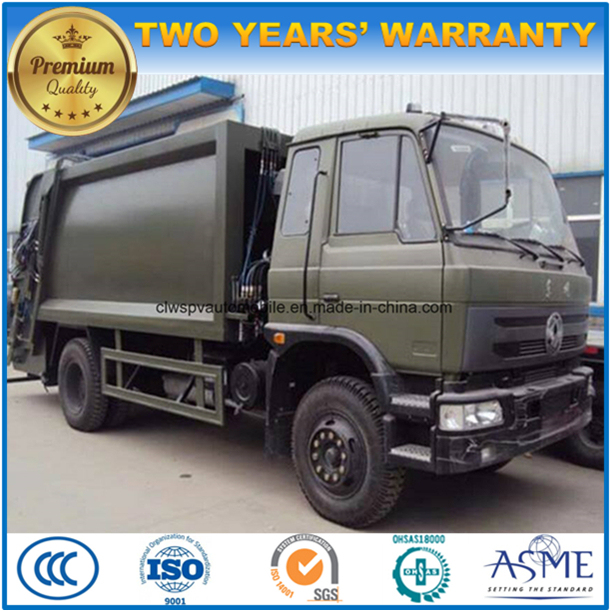 Dongfeng 180 HP 6 Wheels Refuse Compress Truck 15 T Compactor Garbage Truck 