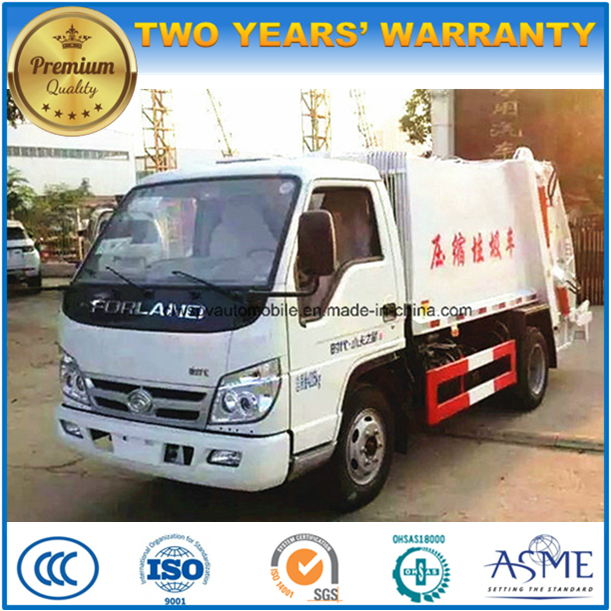 Small 4X2 Forland 4 Tons Compactor Garbage Truck 4 M3 Waste Treatment Truck 