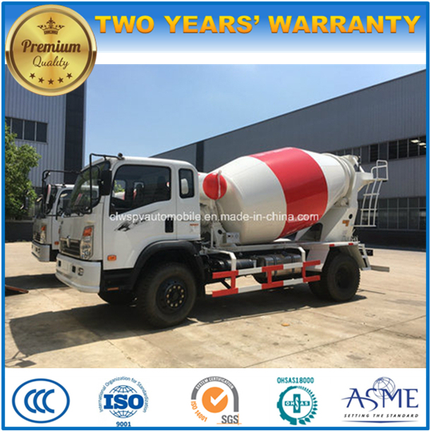 Sinotruk 6 Wheels Concrete Mixer Truck 3 M3 Drum Roller Truck 