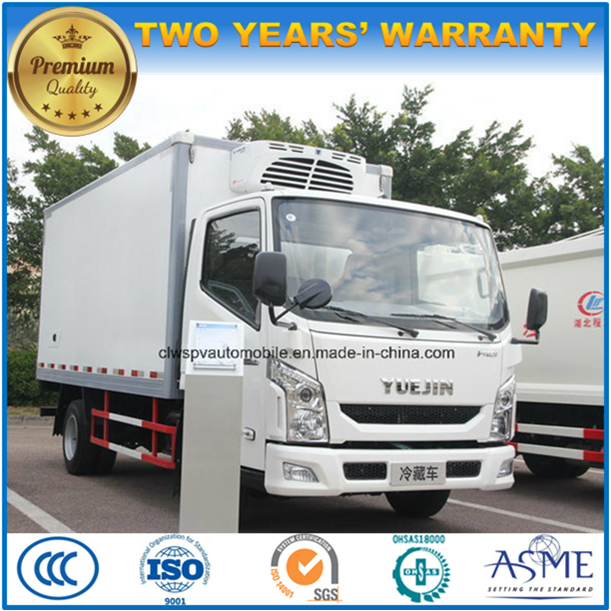 Yuejin Refrigerated Van Truck 4X2 5 Tons Refrigerated Boxcar 