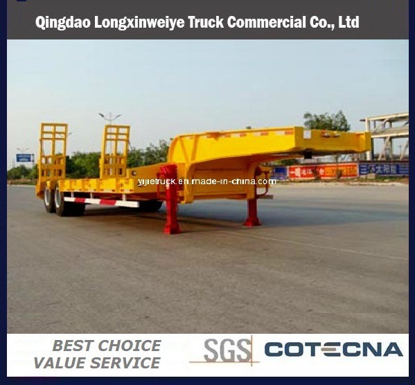 2 Axles Excavator Transport Gooseneck Low Bed Semi Trailer 