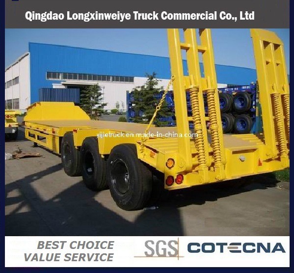 Heavy Duty 3 Axles Low Bed Transportion Semi Trailer 