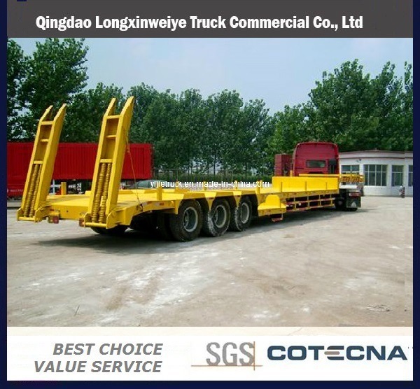 China Heavy Duty 3 Axles Low Bed Semi-Trailer 