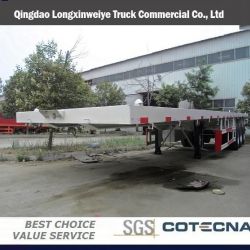 3 Axles 40tons Platform Skeletal Container Semi Truck Semi Trailer