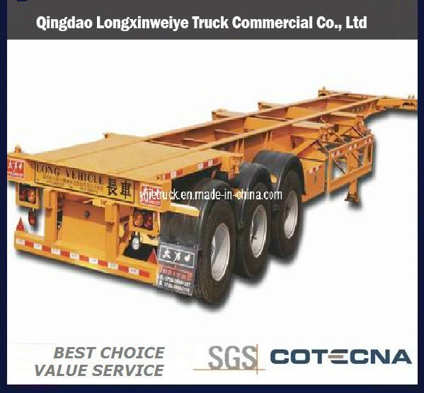 2 Axles Skeleton Container Flat Bed Semi-Trailer 