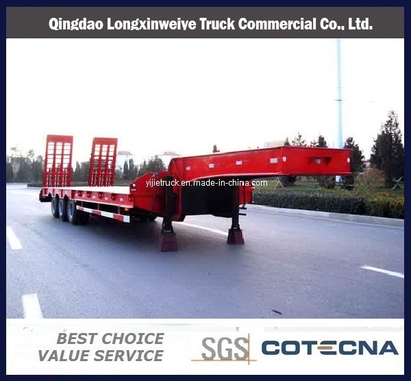 China 70ton Heavy Duty Low Bed Semi Trailer 