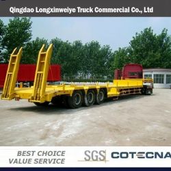 Tri-Axle 30-80ton Low Bed Trailer for Excavator Transportation