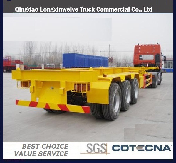 Lowest Price Tri Axles Skeleton Container Semi-Trailer 