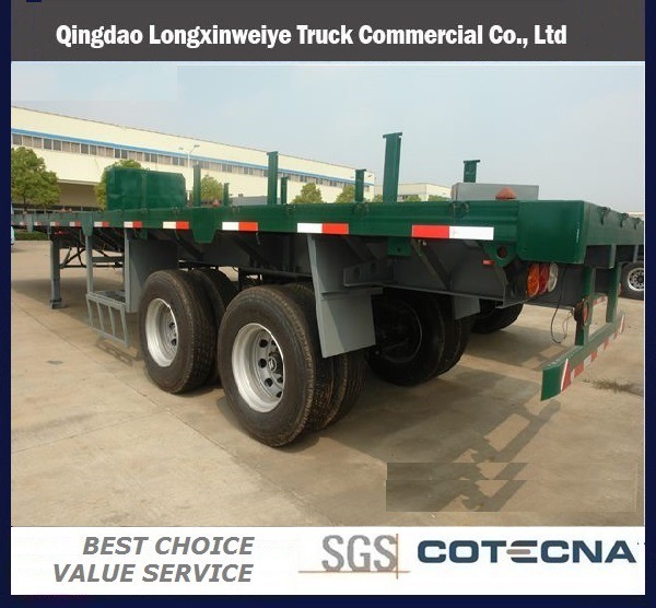 Cimc High Quality 02 Axles Flat Bed Container Semi-Trailer 