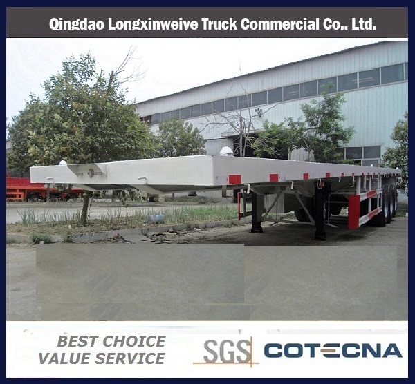 High Quality 3 Axles Flatbed Container Semi-Trailer 