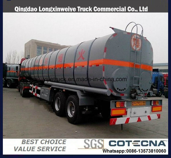 45m3 3axles Liquid Heating Truck Semi Bitumen Tank Trailer 