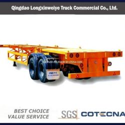 20" Skeleton Container Semi Trailer 2 Axles Capacity 30 Ton