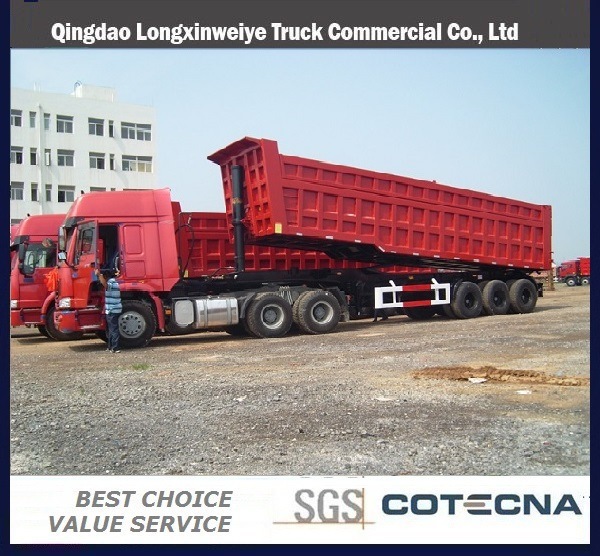 3 Axles Rear 30cbm-50cbm Tipper Semi-Trailer 