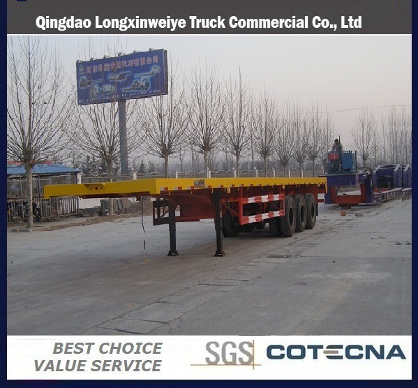 3 Axles Container Flat Bed Semi-Trailer with Capacity 40ton 