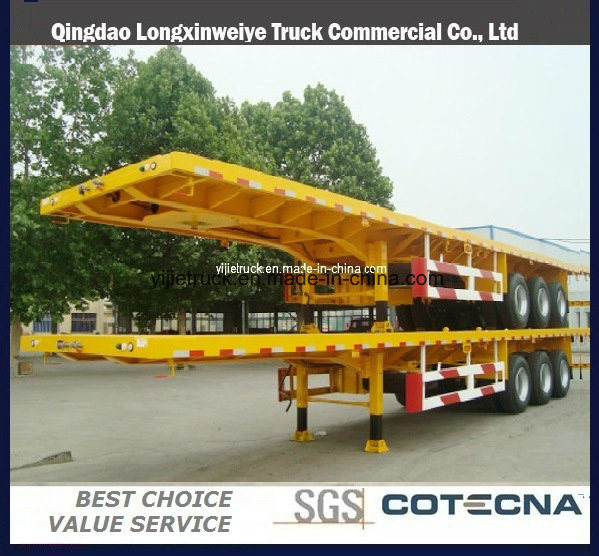 3 Axle Flat Bed Container Semi Truck Semi Trailer 