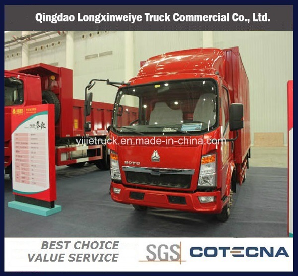 China Sinotruk HOWO 4*2 140HP Van Container Light Cargo Truck 