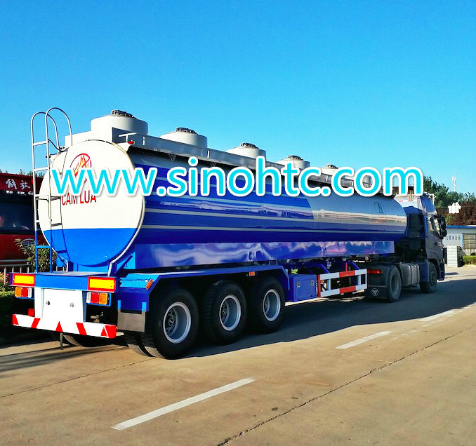 Tri-Axle Chemical Liquid Tanker Semi Truck Trailer (HTC9400GHY) 