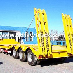 3 Axle 50t-80t Low Bed/Lowboy Semi Truck Trailer with Column