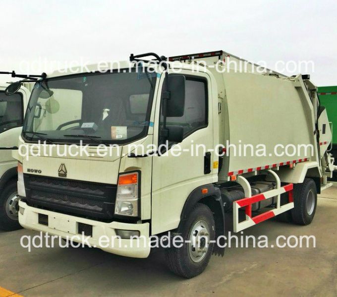 HOWO compactor garbage truck, 4m3 refuse compactor garbage truck 