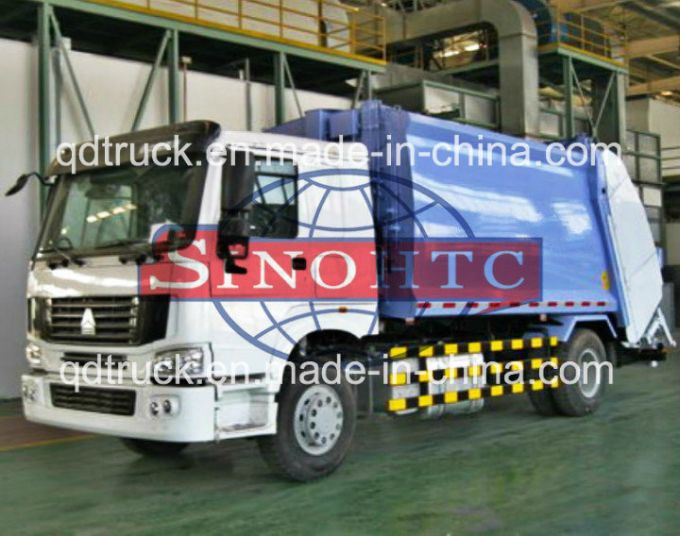 15m3 garbage compactor truck, 4X2 HOWO waste garbage truck 