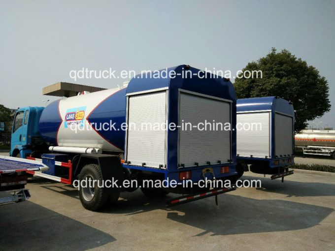 HOWO truck mounted cooking gas filling station, 5m3 Gas Dispenser Truck 