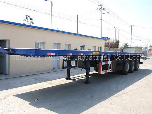 Full Luck 3 Axles Flat Bed Semitrailer for 40ft Container 