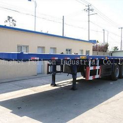 Full Luck 3 Axles Flat Bed Semitrailer for 40ft Container