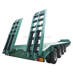 4 Axles Low Bed Semi Trailer 100-120 Tons Heavy Duty