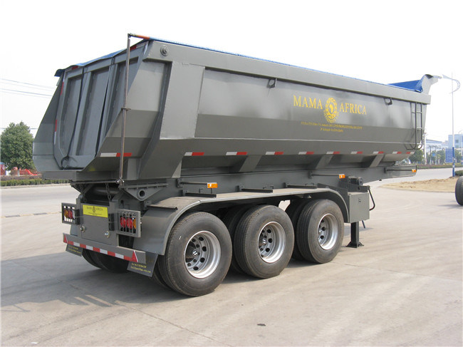 50tons Payload 3-Axle Semi Trailer with Hyva Hydraulic 