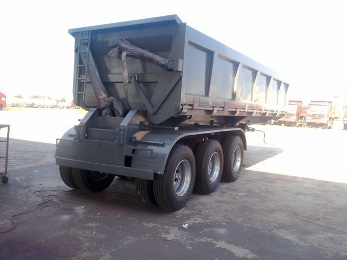 3 Axle 30 Cbm Side Dump Semi Trailer / Tipper Trailer 