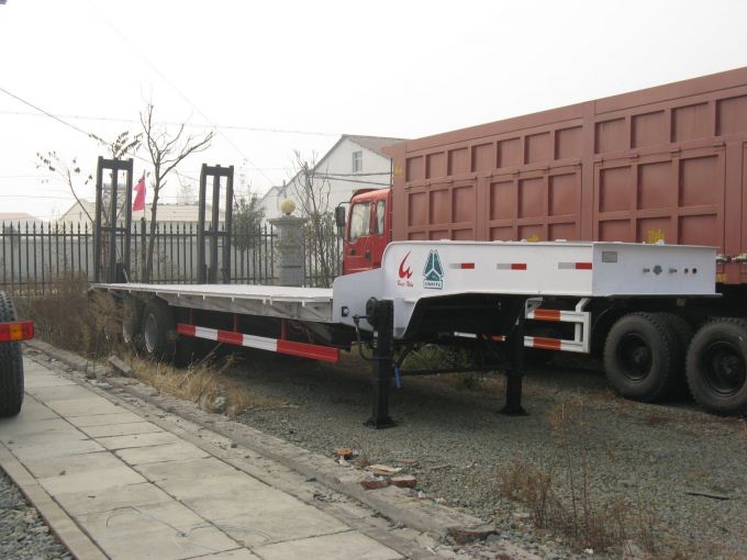 3 Axle Low Bed Semi Trailer for Machine 