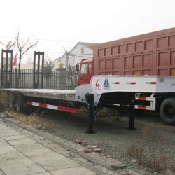 3 Axle Low Bed Semi Trailer for Machine